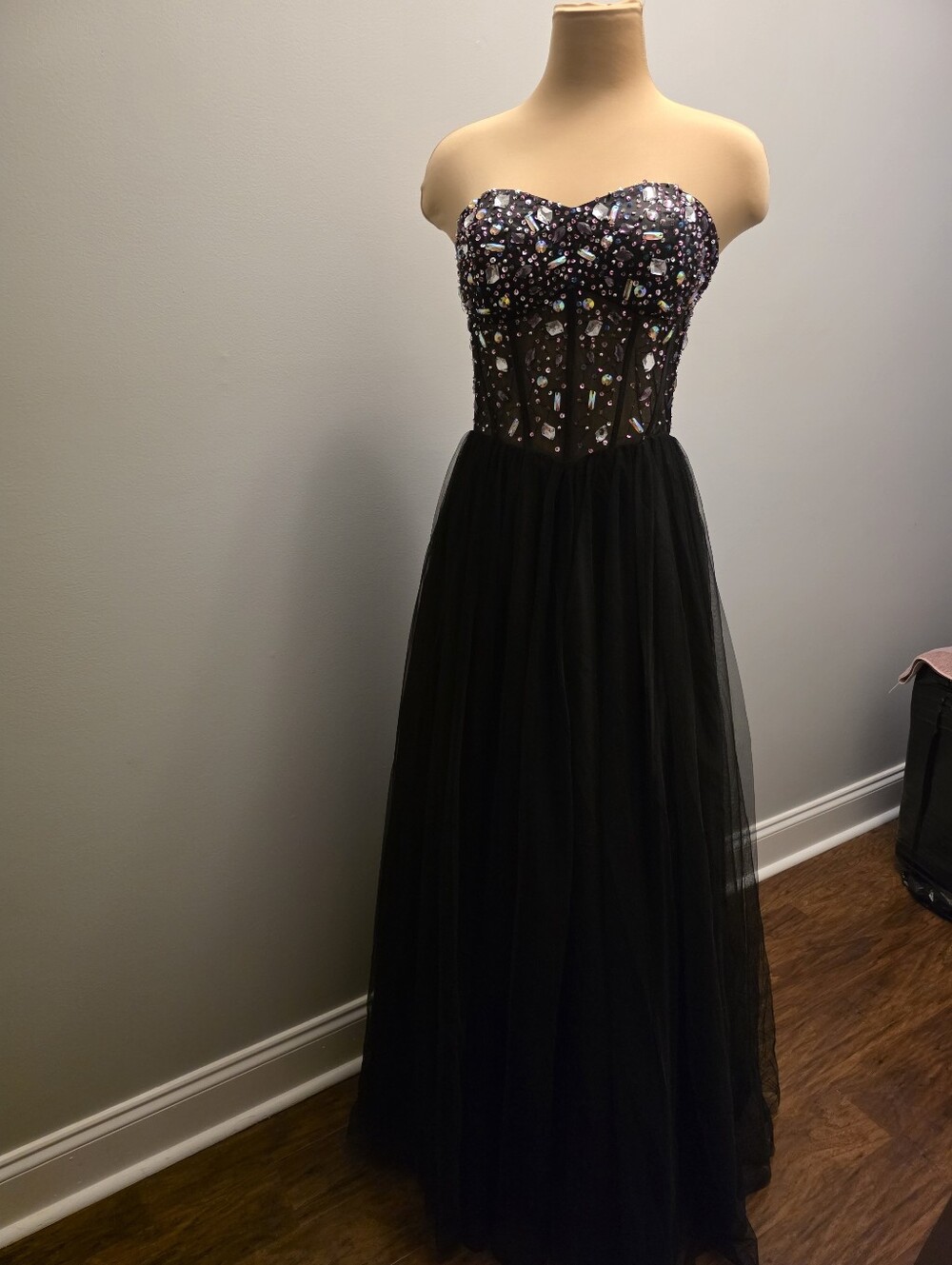 Blondie Nites Corset Tulle Formal Gown